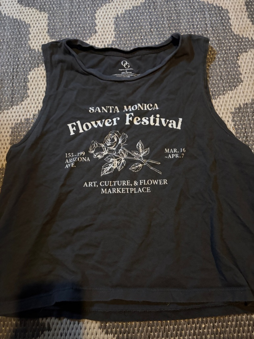 Santa Monica Flower Festival dark gray Muscle Tee